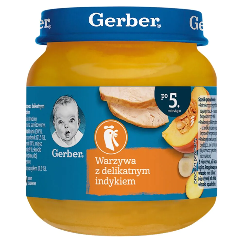 Gerber kalakutiena su moliūgu ir bulvėmis vakarienė po 5 mėnesių