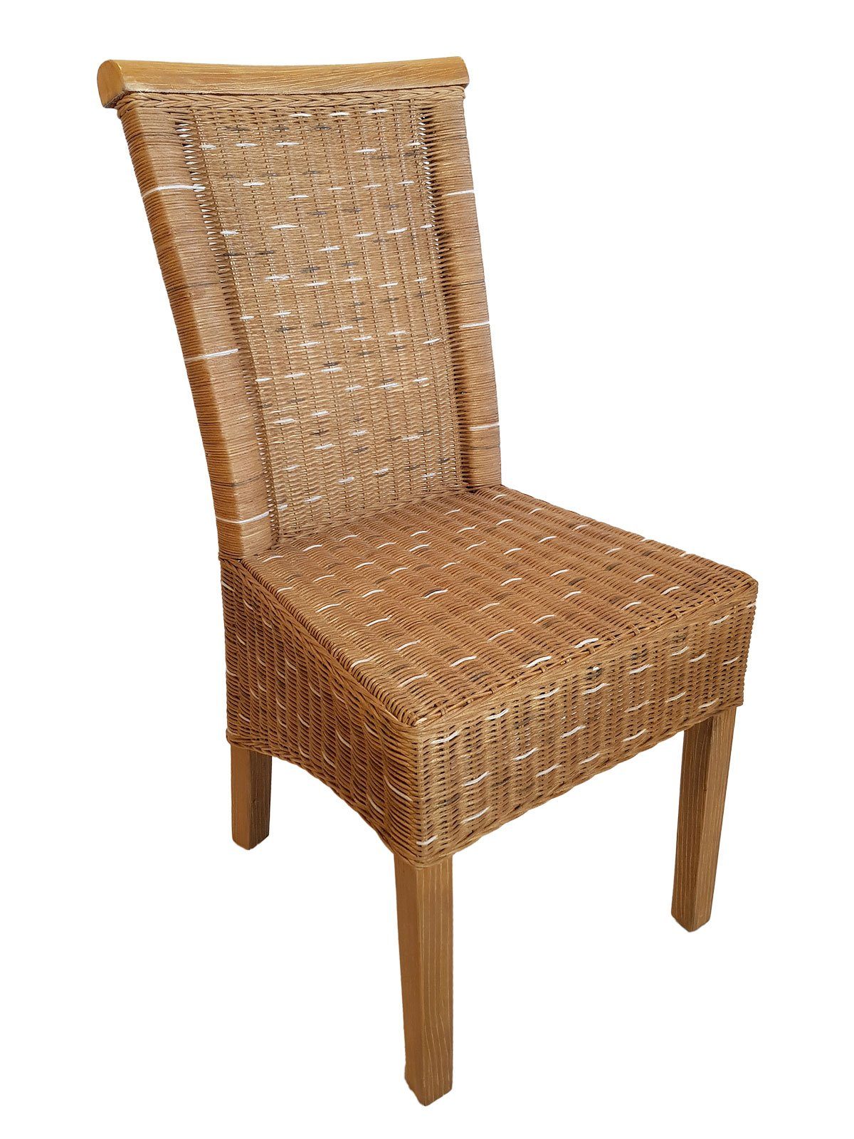 Minara Rattanstuhl Esszimmer Stühle Set Rattanstühle Perth 4 Stück braun nachhaltig