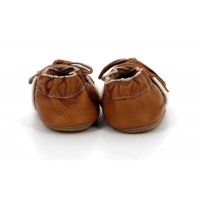 Chaussons cuir tannage vegetal Fleece Crp
