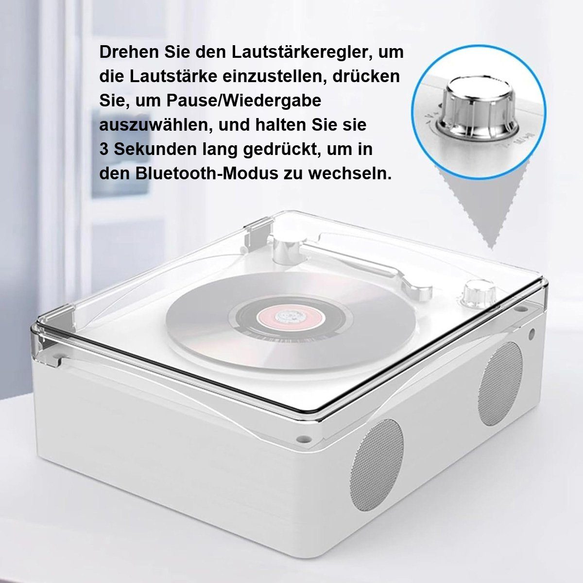 Yoyaxi Tragbarer CD-Player Bluetooth,Fernbedienung und Stereolautsprechern tragbarer CD-Player (Vielseitige Wiedergabemodi, praktisch und benutzerfreundlich)