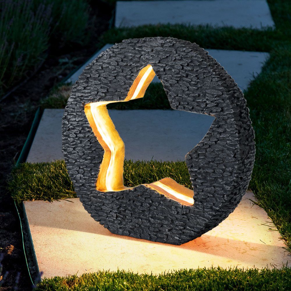 etc-shop Gartenleuchte, LED-Leuchtmittel fest verbaut, Warmweiß, Solarleuchte Gartendeko für Außen Tischdeko Solarleuchte goldfarben