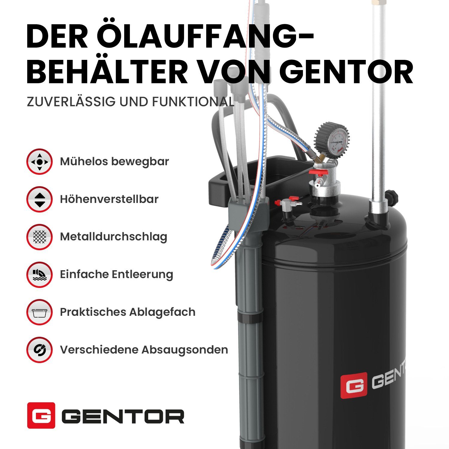GENTOR Ölabsaugpumpe Ölauffangwanne Ölauffangsystem Ölauffangwanne Ölauffangwagen 80L