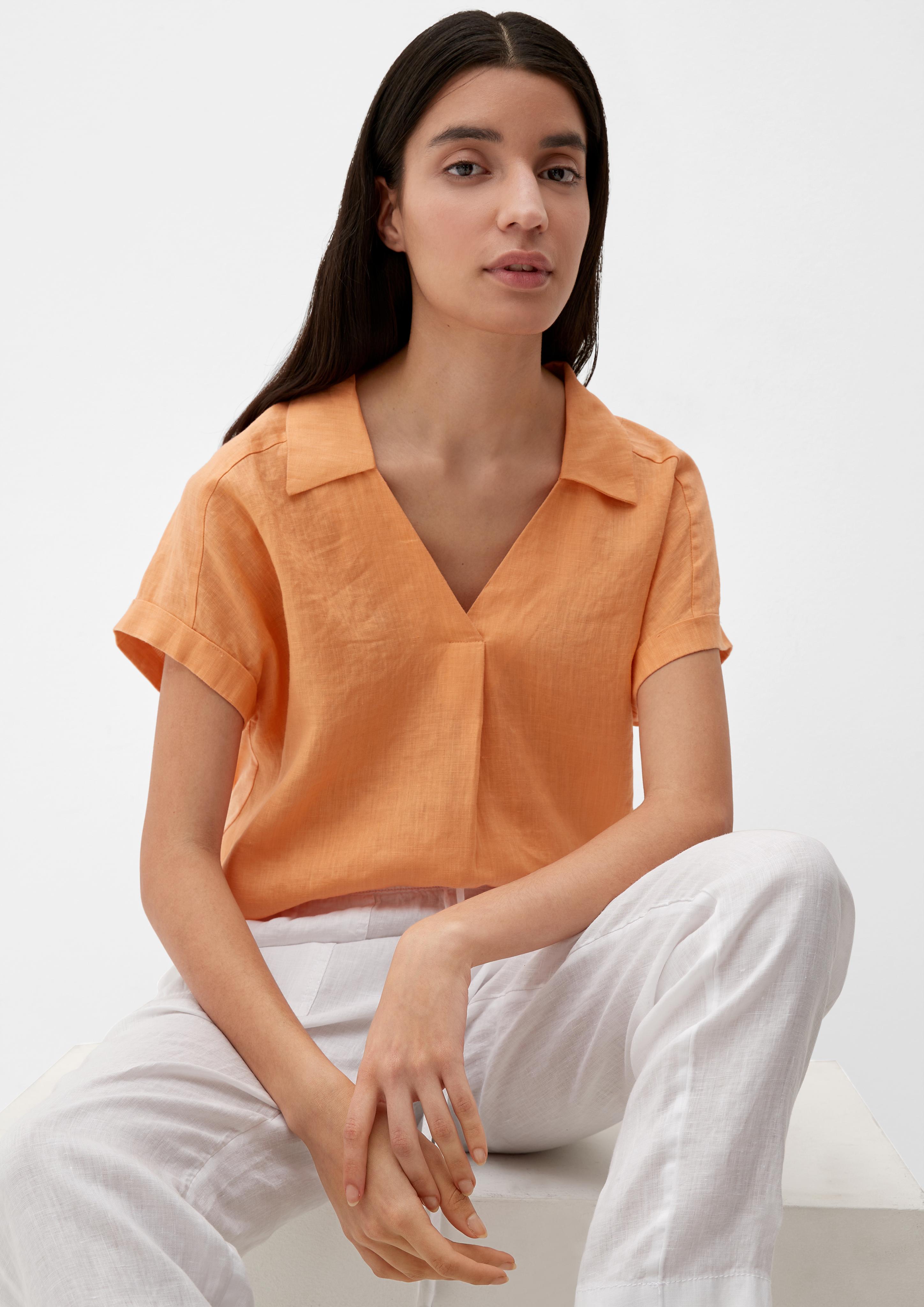 Blusenshirt mit Leinen-Front  2132144-2115