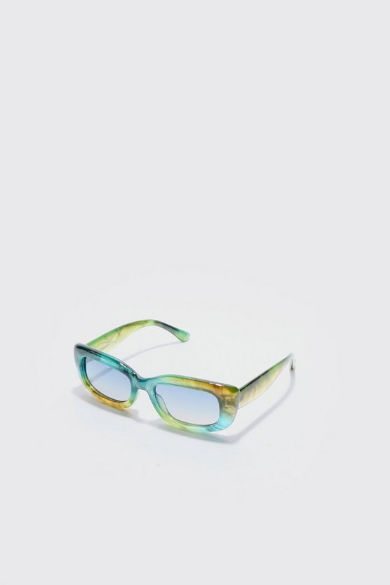 Grüne eckige Plastik-Sonnenbrille