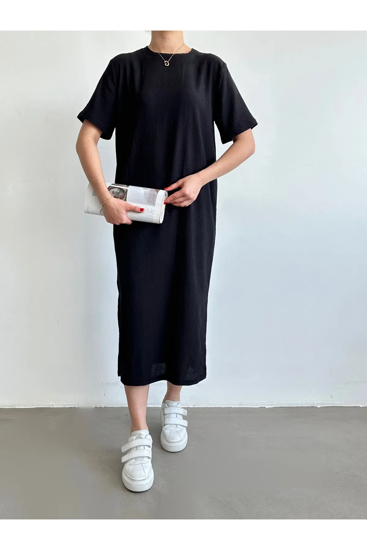 BEJNA  Schwarz gestrickt - lässiges Sommerkleid