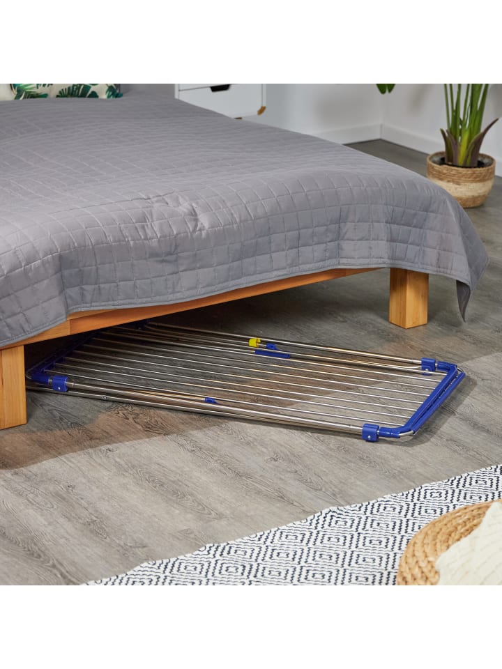 relaxdays Wäscheständer in Silber/ Blau - (B)177 x (H)100 x (T)56 cm günstig kaufen onesize