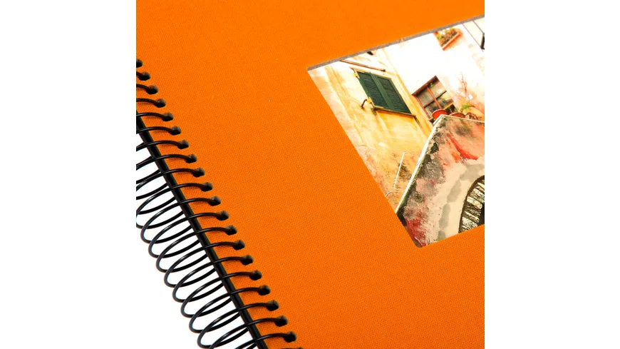 goldbuch Spiralalbum Bella Vista orange mit schwarzen Seiten 20x20 cm