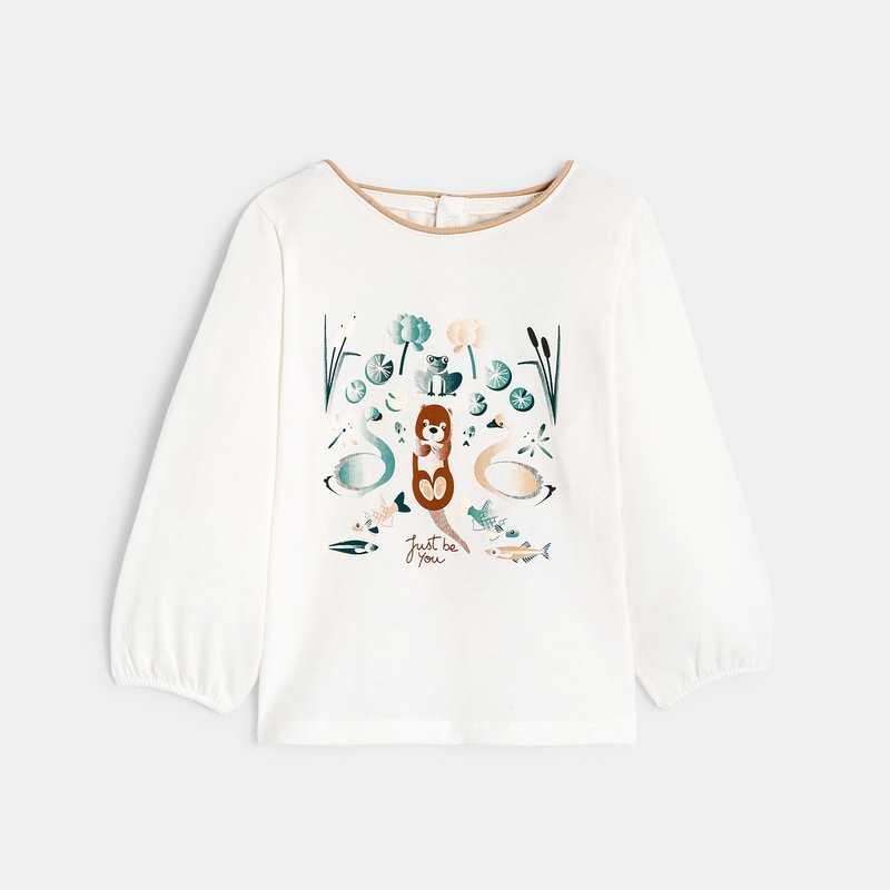 T-shirt impression animaux vert bébé fille