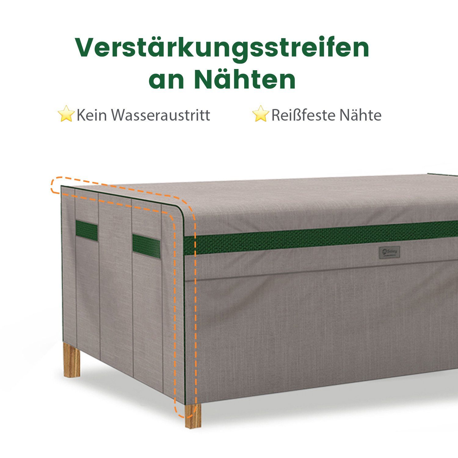 Sekey Gartenmöbel-Schutzhülle Gartenmöbel Abdeckungen Wasserdicht, aus 210D Oxford, Abdeckungen, Geeignet für 123 x 60 x 74 cm Poly Rattan