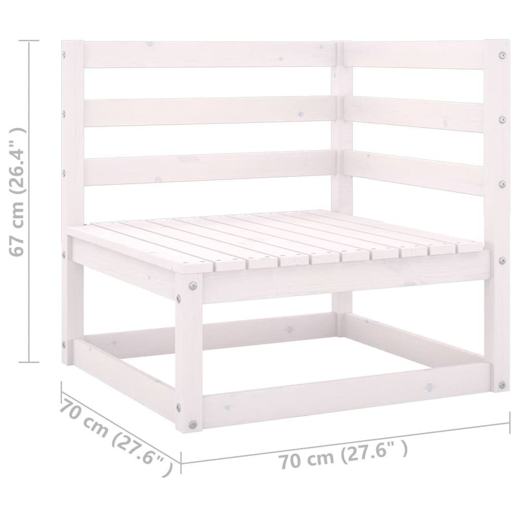 vidaXL Loungesofa 2-tlg. Garten-Lounge-Set mit Kissen Weiß Kiefer Massivholz, 1 Teile