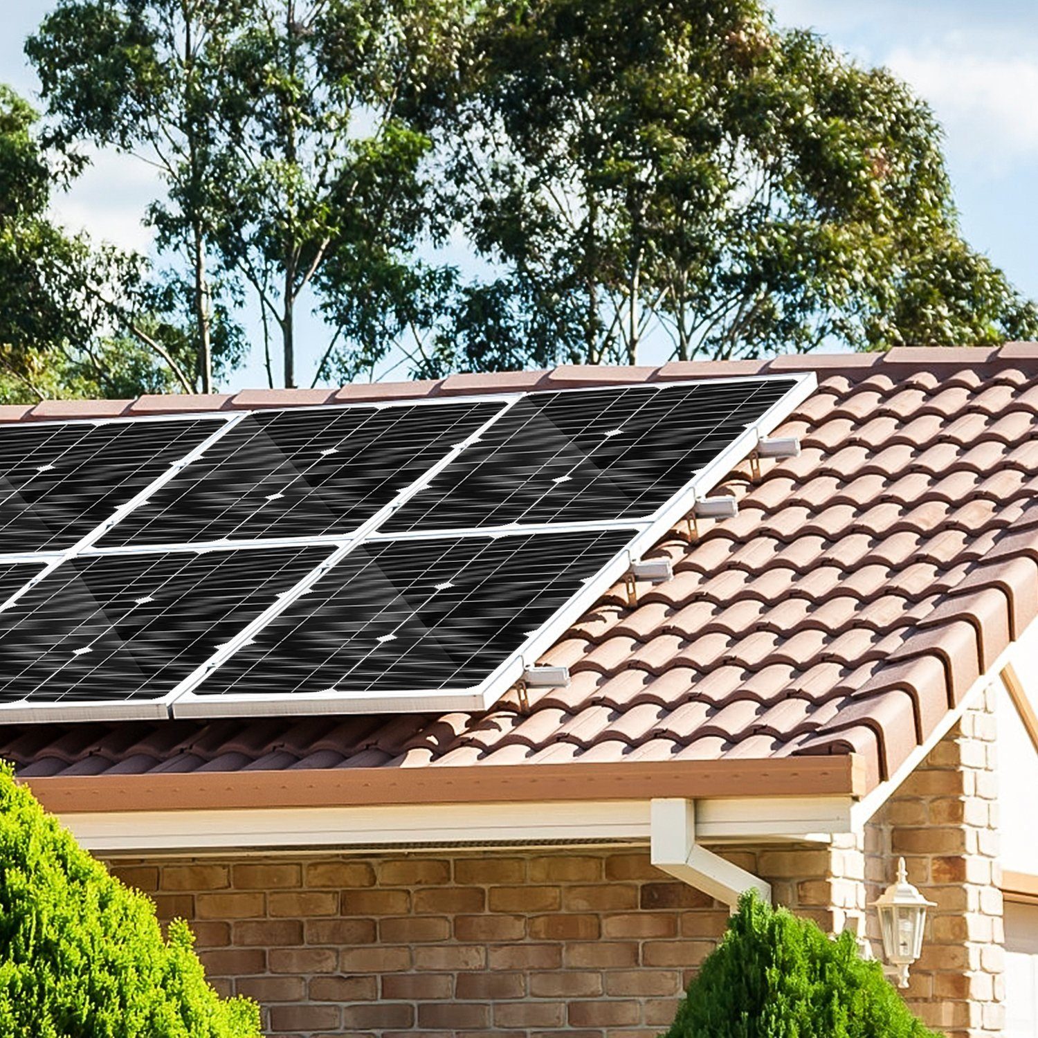 iscooter Solarmodul 100W 12V Monokristalline Solarpanel Effizienz Modul 20A, Solarpanel Stromerzeuger Solaranlage Solargenerator IP65