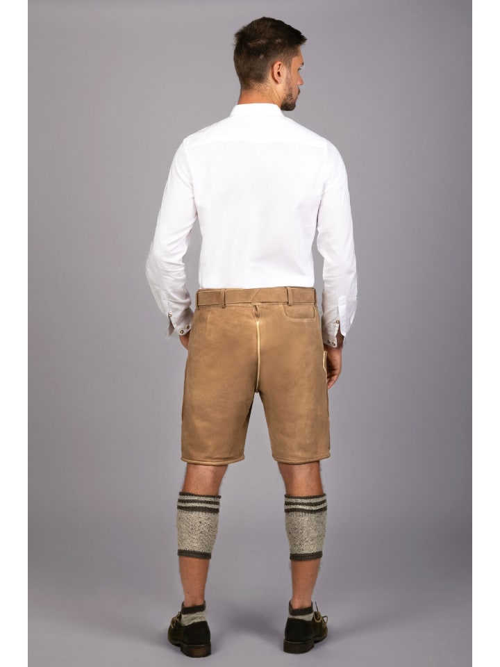 Edelnice Kurze Hirschlederhose Moritz in braun günstig kaufen