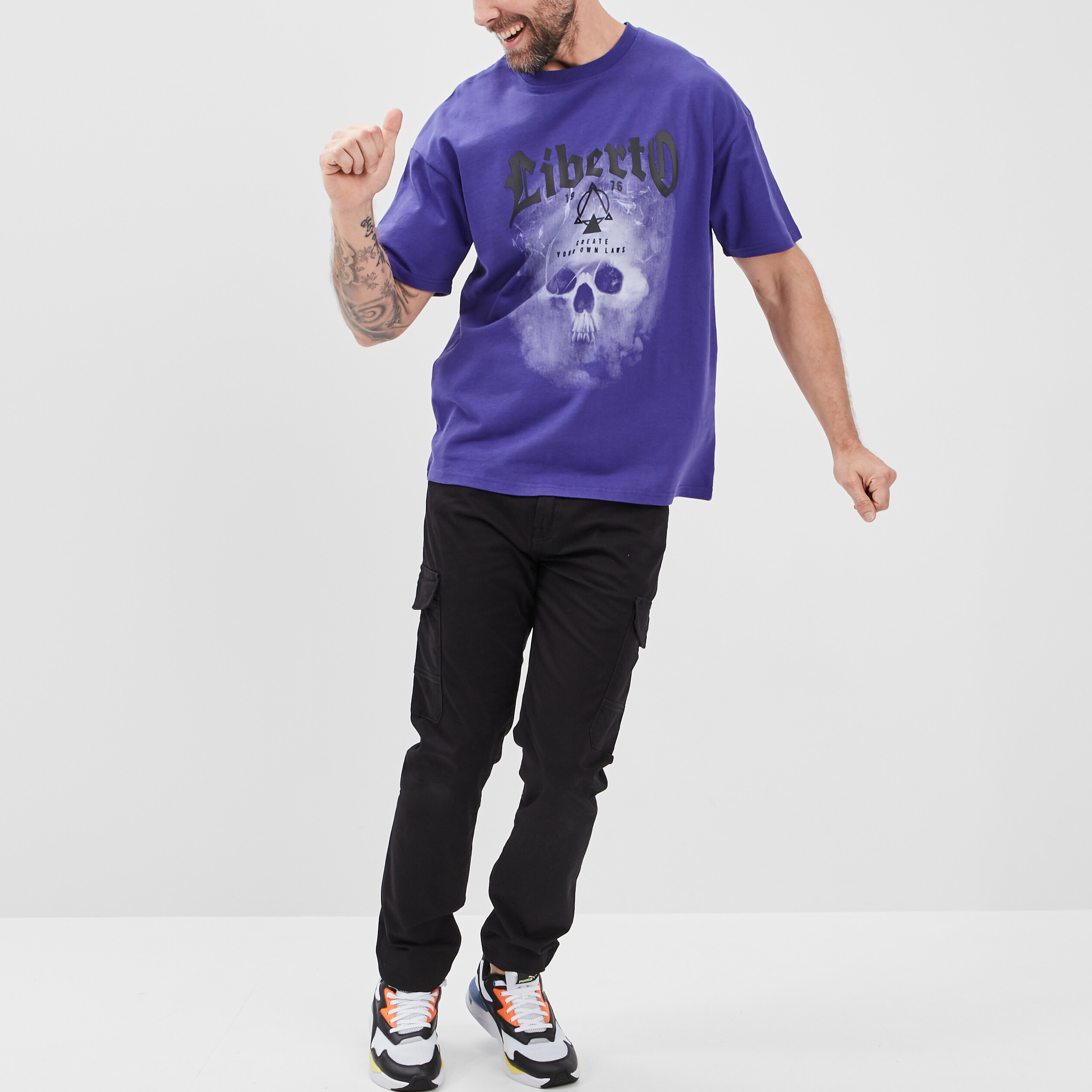 T-shirt manches courtes Liberto violet homme | La Halle