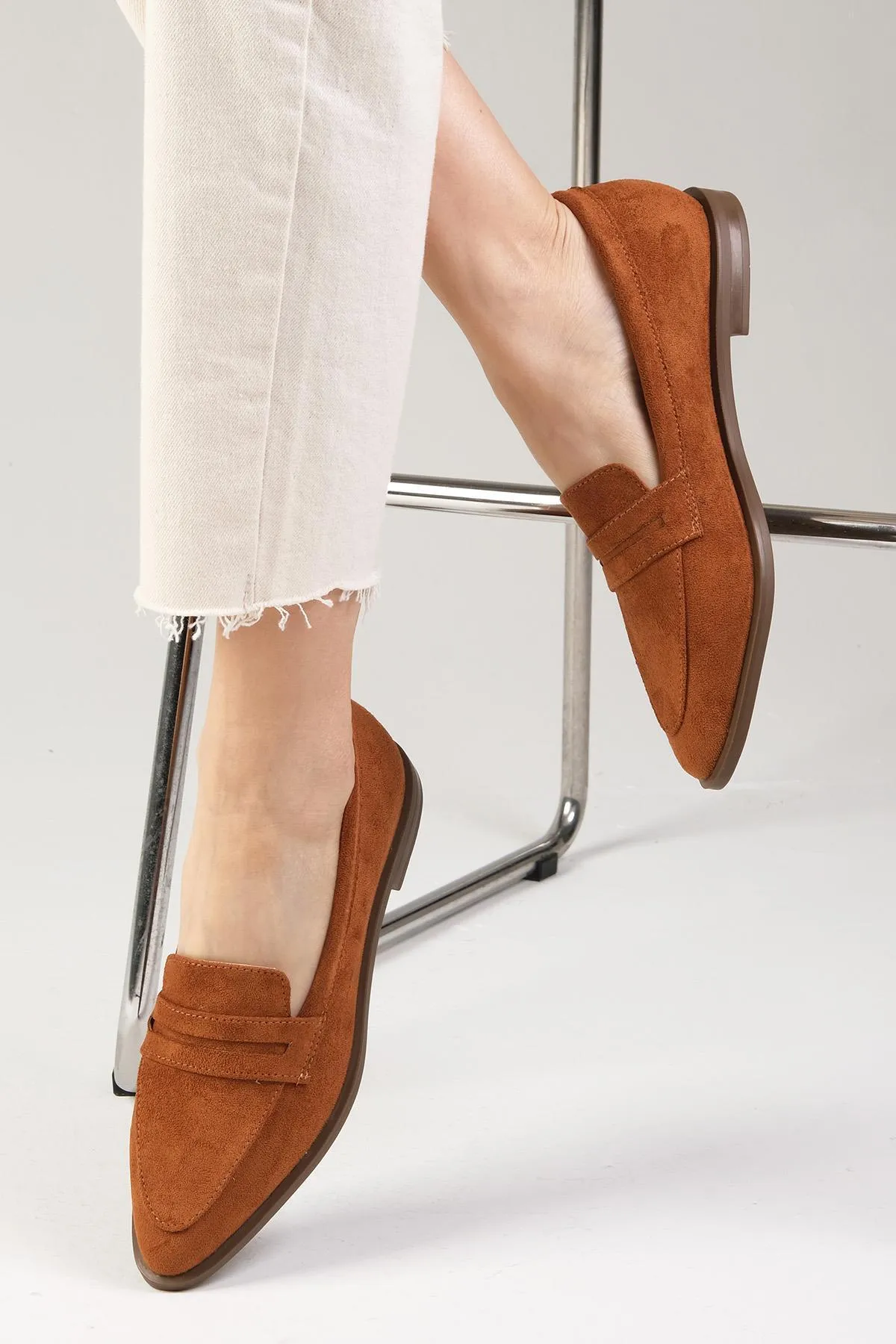 Mio Gusto  River Tan Color Damen-Loafer-Freizeit-Flachschuhe