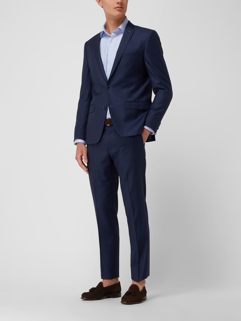 Slim Fit Anzug mit 2-Knopf-Sakko in marineblau