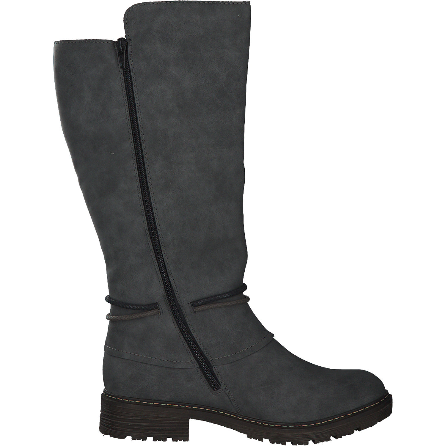Rieker Z4774, Overknee-Stiefel, Damen, Grau