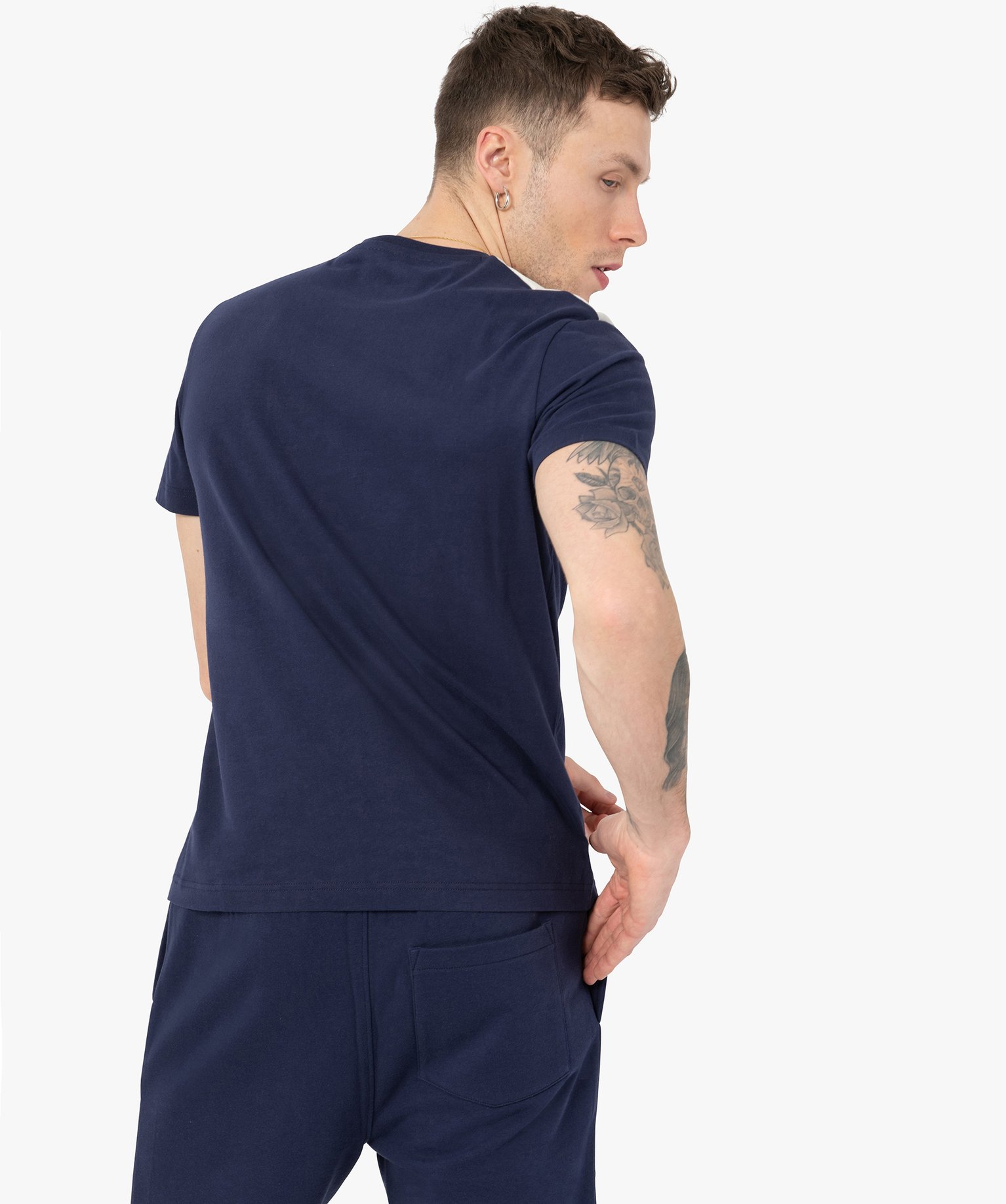 Tee-shirt homme bicolore avec motif sous le col – Camps U... bleu | GEMO