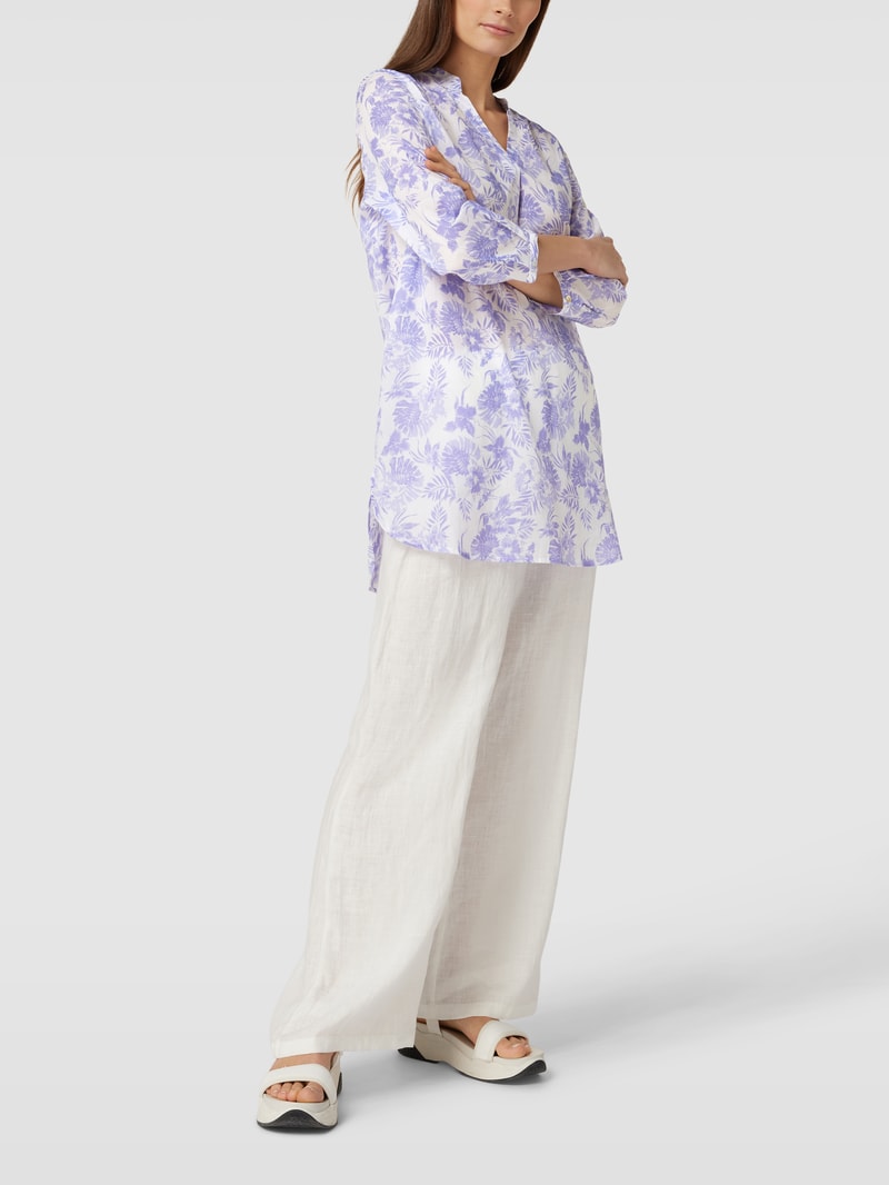 Bluse mit floralem Muster Modell 'Tunika' in lavendel