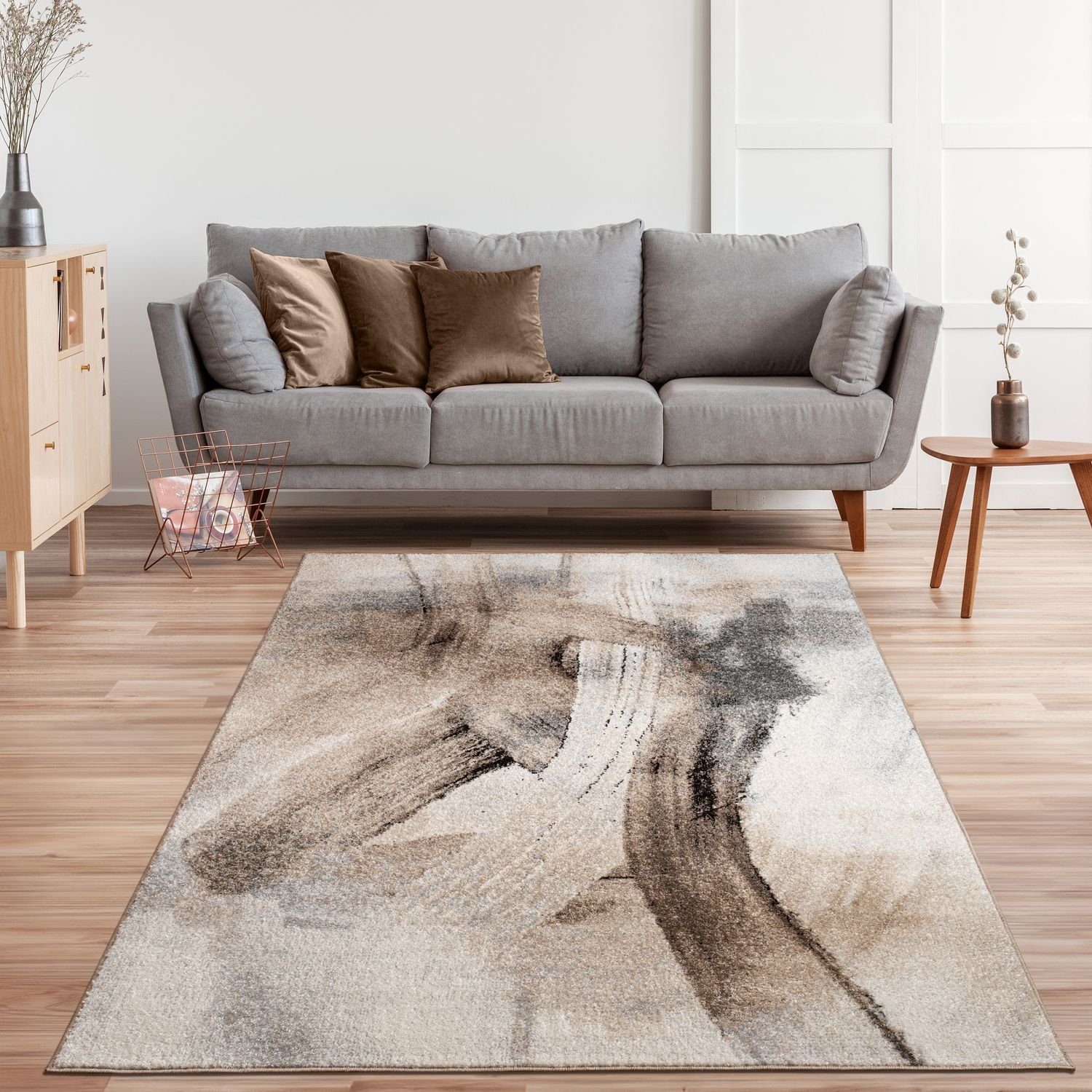 Teppich Wohnzimmer Schlafzimmer Kurzflor Abstrakt Vintage Muster Weich Modern, TT Home, rechteckig, Höhe: 14 mm