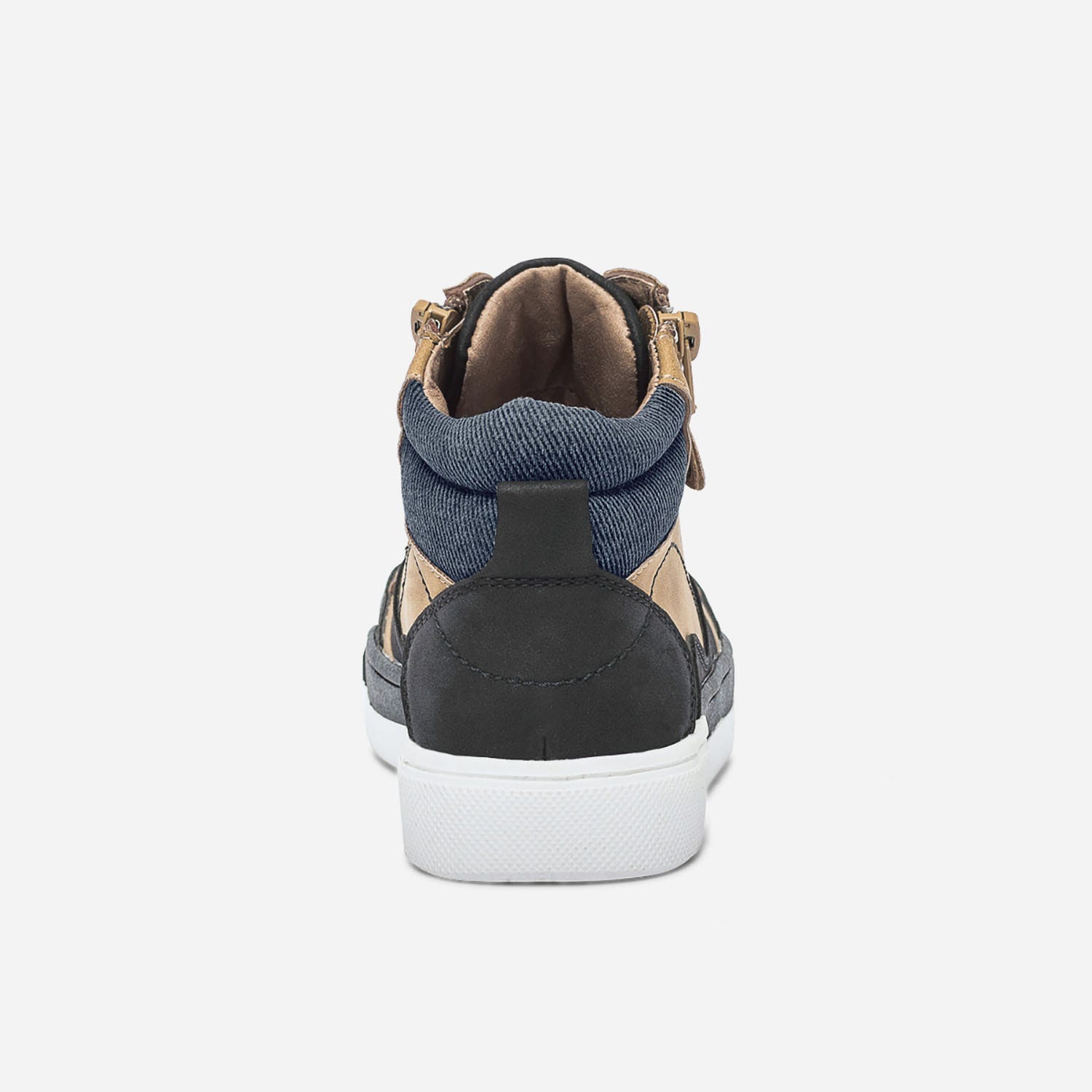 Basket ocre, noir et gris
