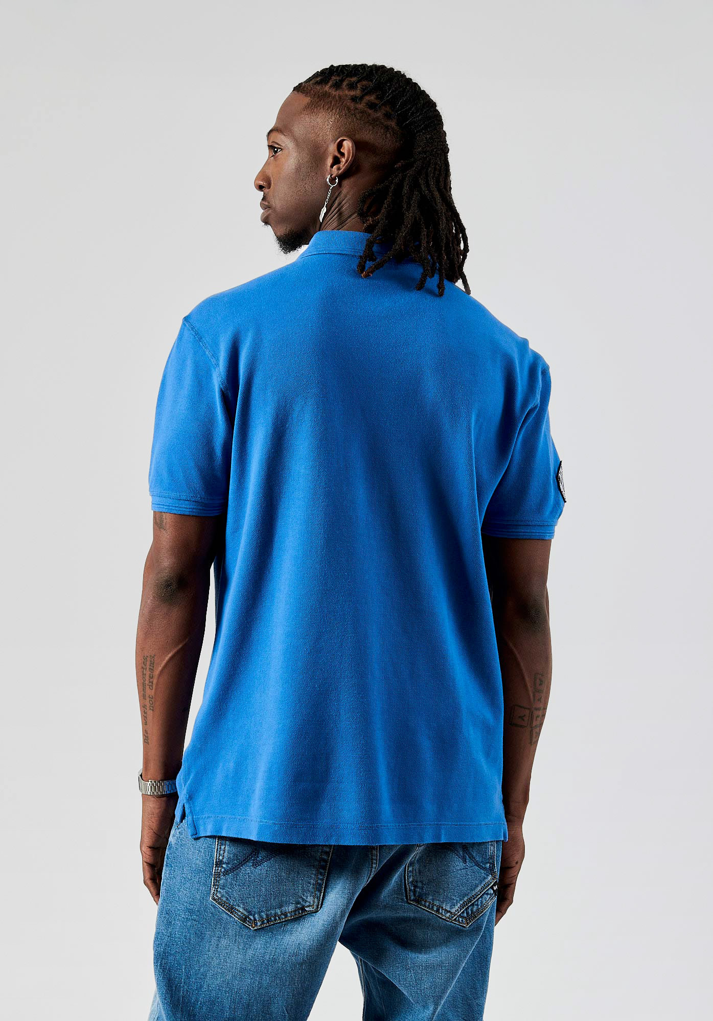 BARNI  Polo bleu Homme en 100% coton bio