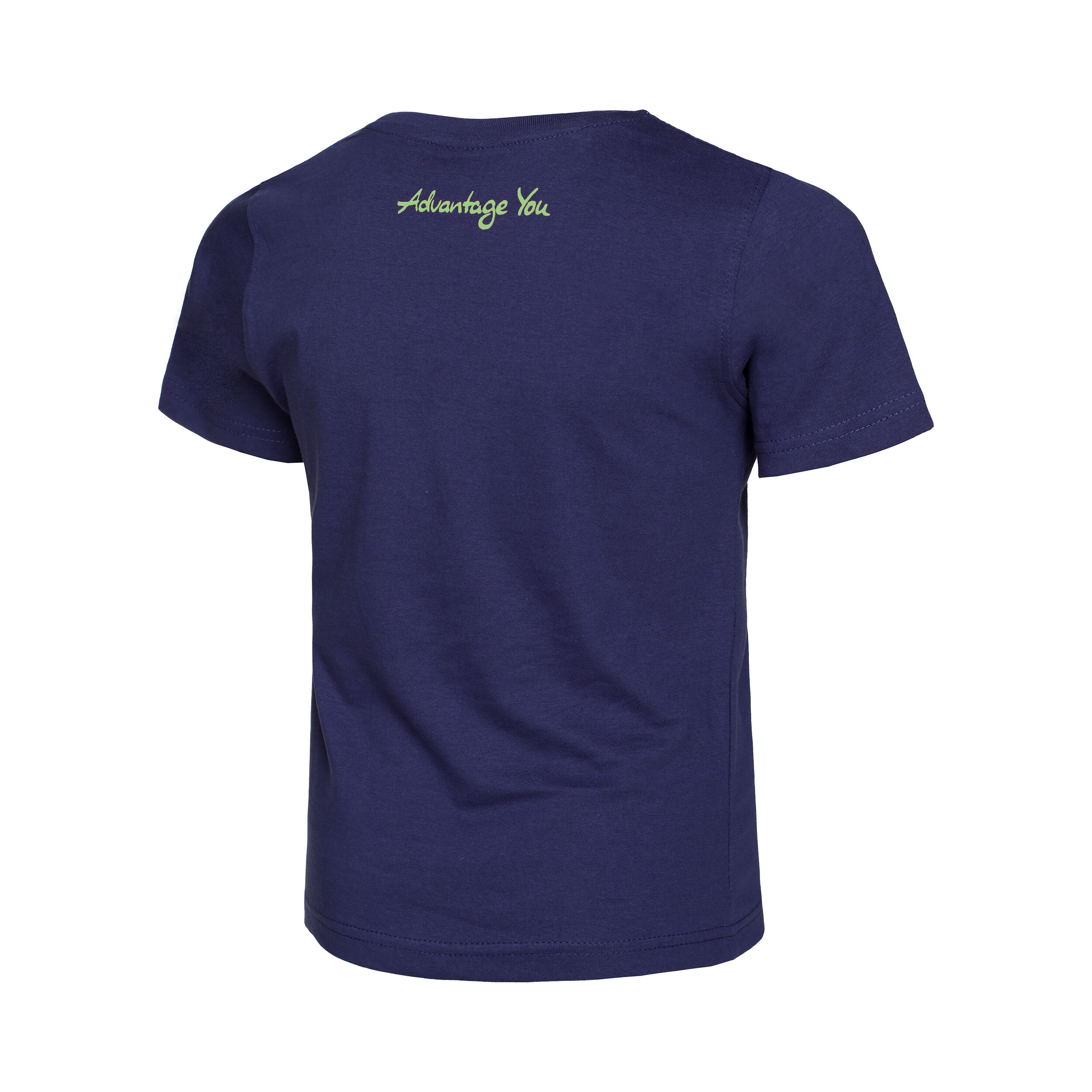 Basic Cotton T-Shirt Kinder - Dunkelblau, Hellgrün