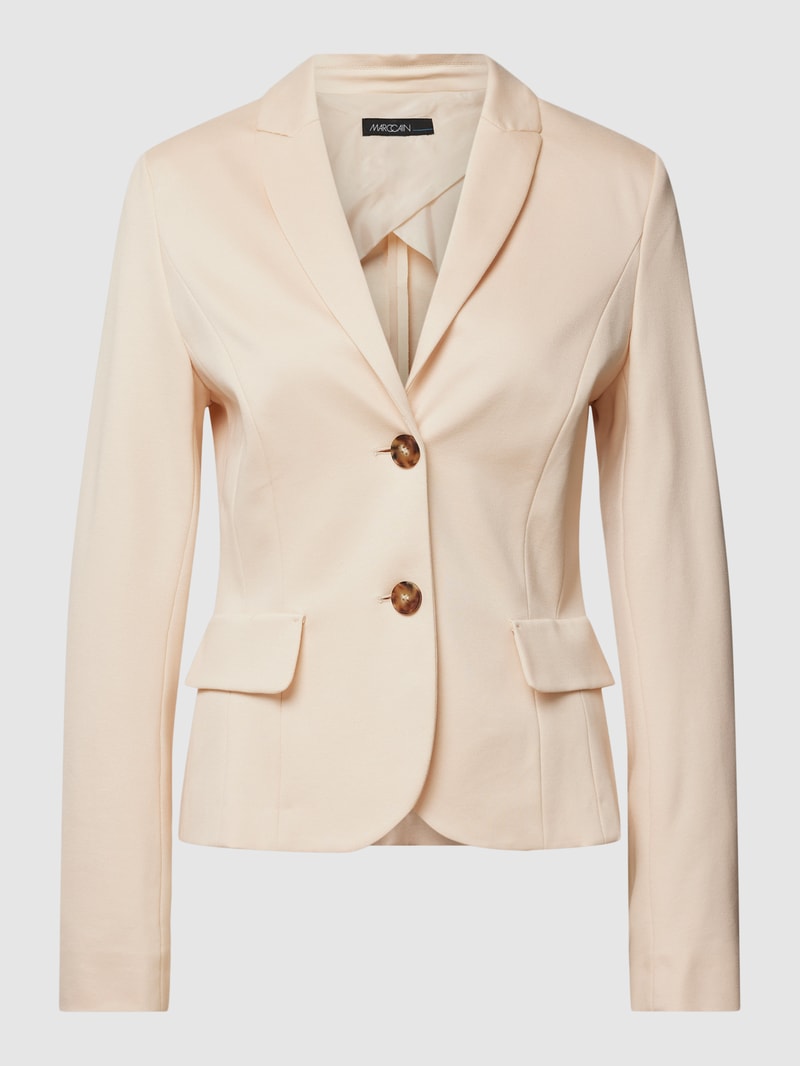 Blazer aus Viskose-Mix mit Stretch-Anteil mit Pattentaschen in offwhite