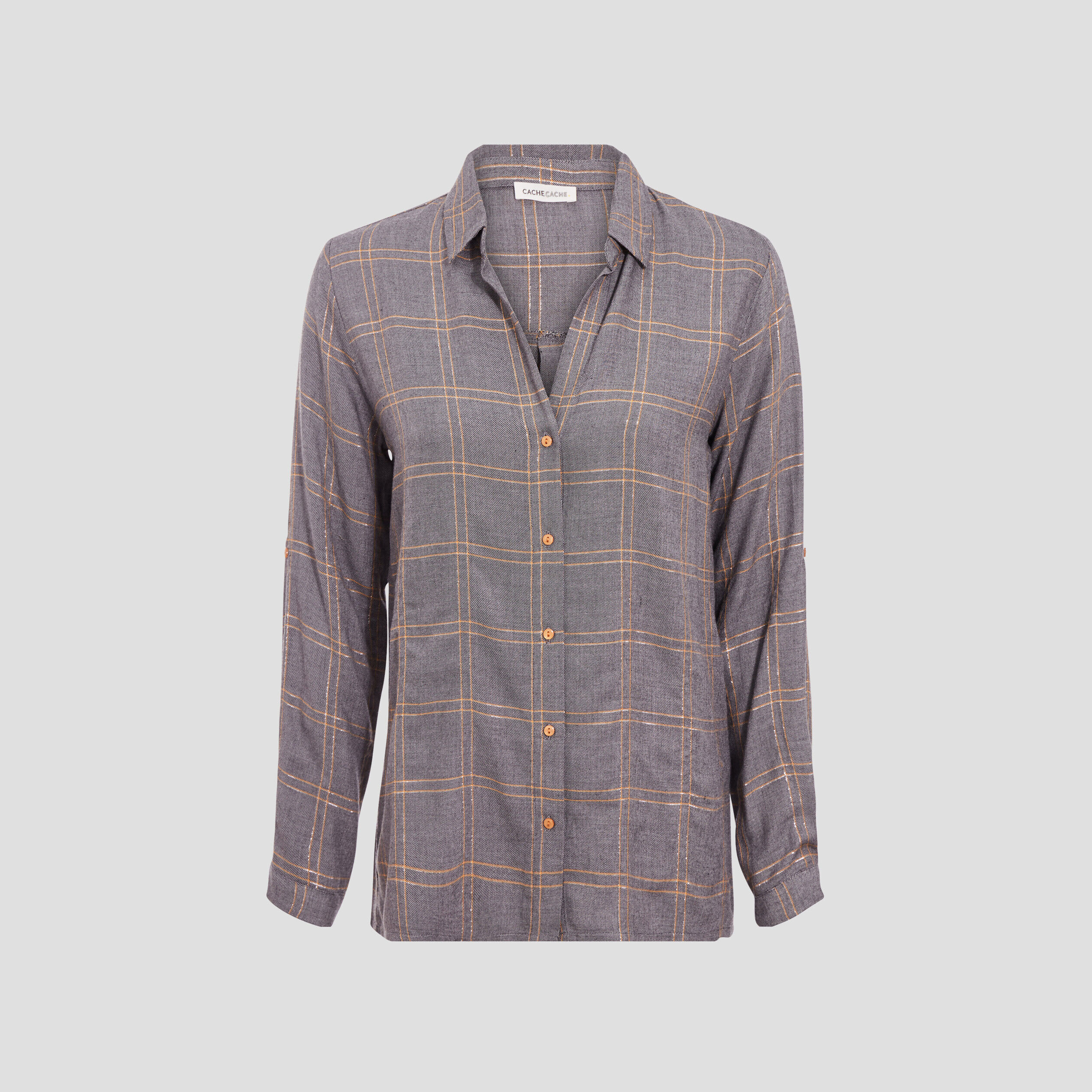 Chemise manches longues bleu marine femme | Cache Cache