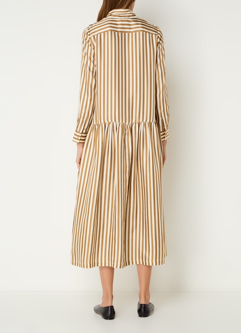 Vestido túnica midi de seda a rayas MaxMara Faesite