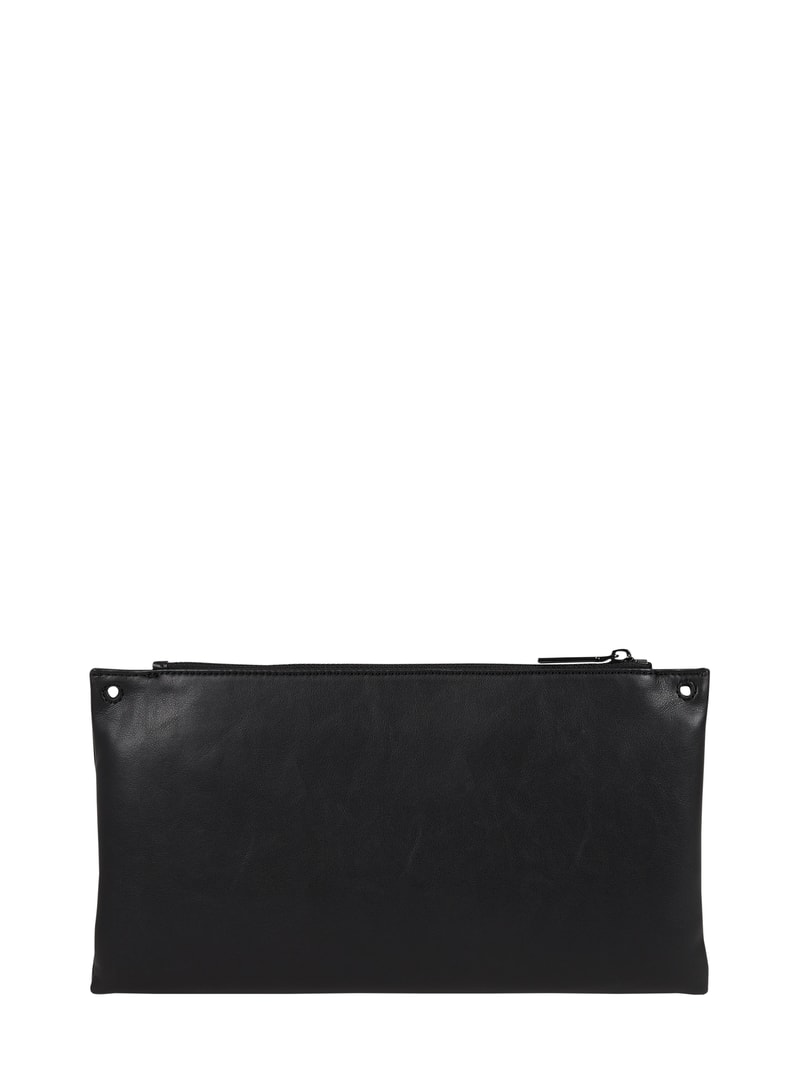 Clutch in Leder-Optik in schwarz
