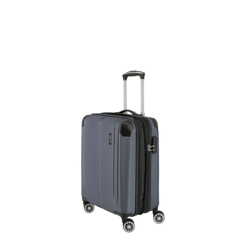 Travelite CITY Trolley S (55cm) mit 4 Rollen (erweiterbar) - Marine