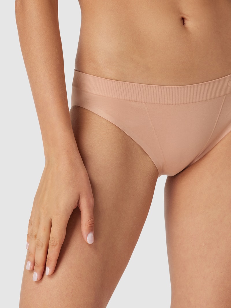 Slip mit Logo-Bund Modell 'BIKINI' in beige