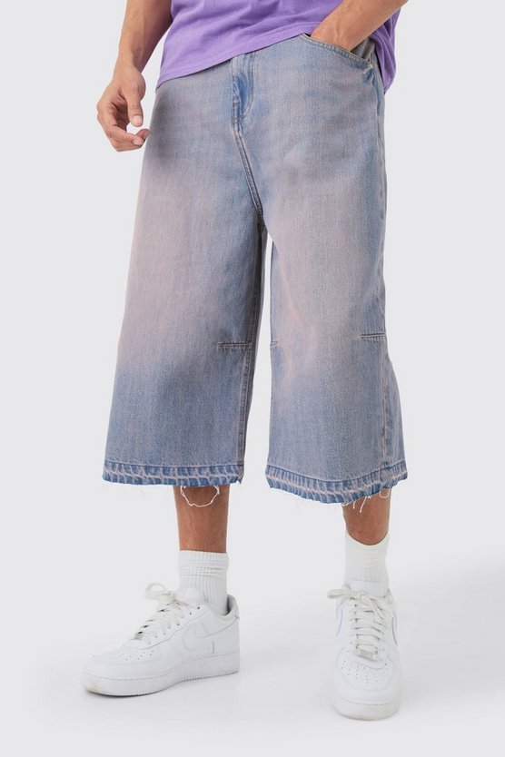 Oversize Denim-Jorts in Pink Tunk