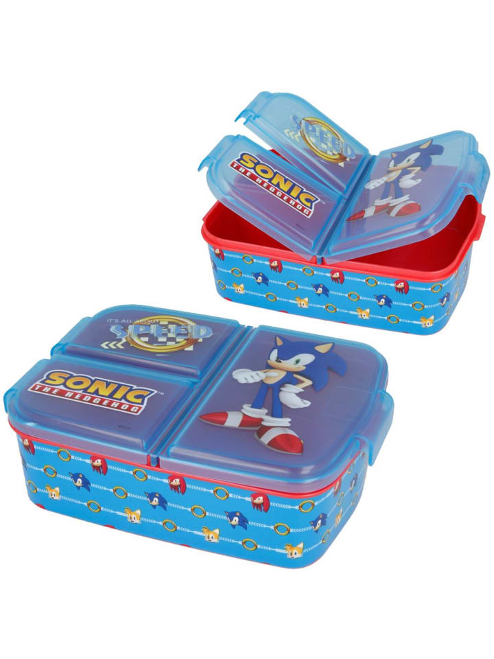 Stor Brotdose | 3 getrennte Fächer | Sonic the Hedgehog | Lunch Vesper Dose günstig kaufen onesize