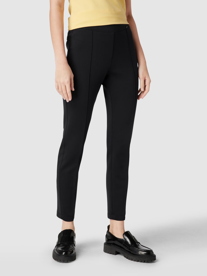 Stretchhose mit Ziernähten in schwarz