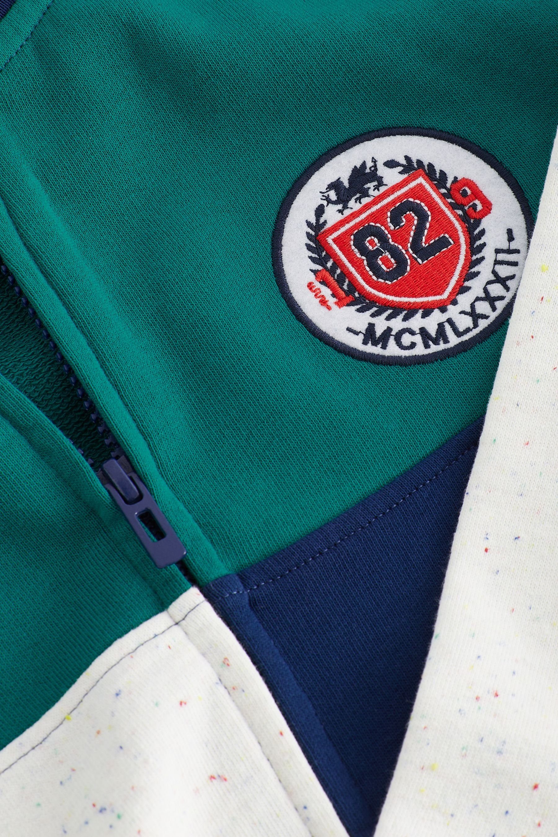 Next Sweatanzug Set mit Reißverschluss und Farbblockdesign (2-tlg)