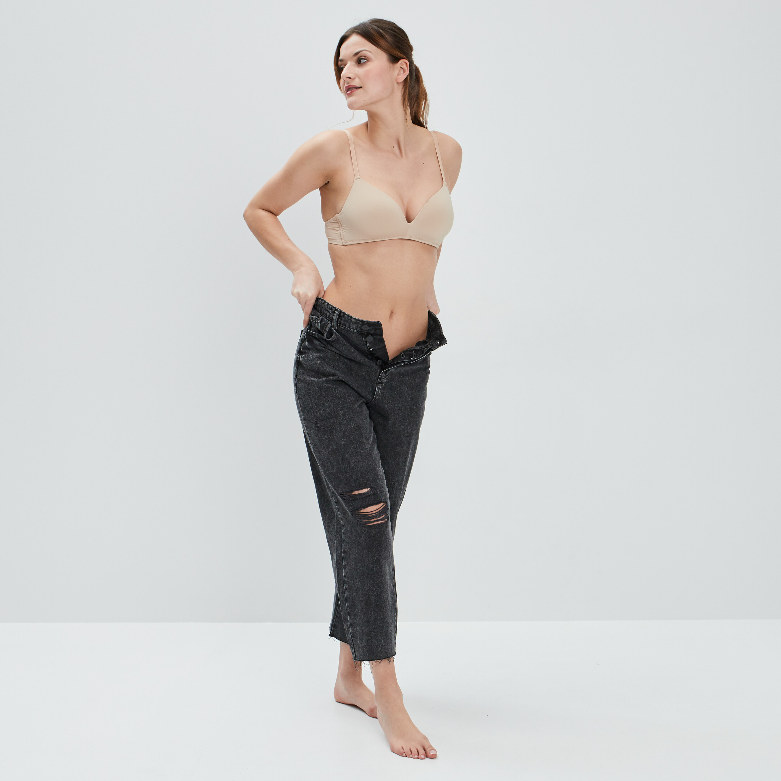 Soutien-gorge triangle microfibre beige femme | La Halle