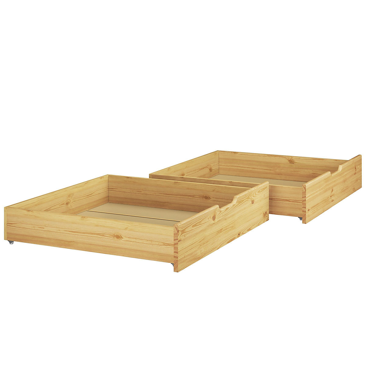 Etagenbett 90x200 Kiefer mit Rollrost, Matratzen und Bettkasten