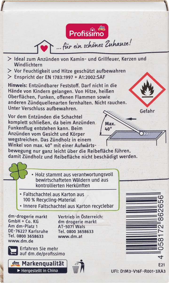 Zündhölzer Groß, 50 St