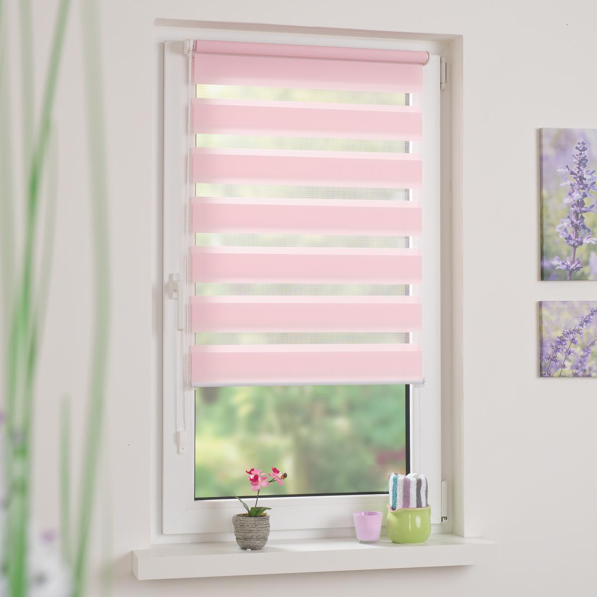 Bella Casa Duo-Rollo mini, Klemmfix Doppelrollo, altrosa, Rollo 70 x 210 cm (B x H)