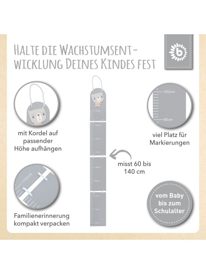 Bieco Spielwaren Holz Kindermesslatte Katze in Grau günstig kaufen onesize
