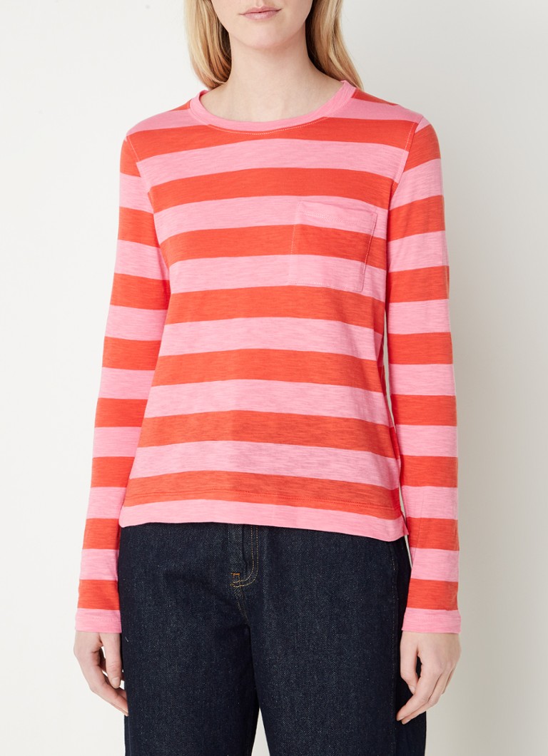 Whistles long-sleeved shirt with stripe print and chest pocket