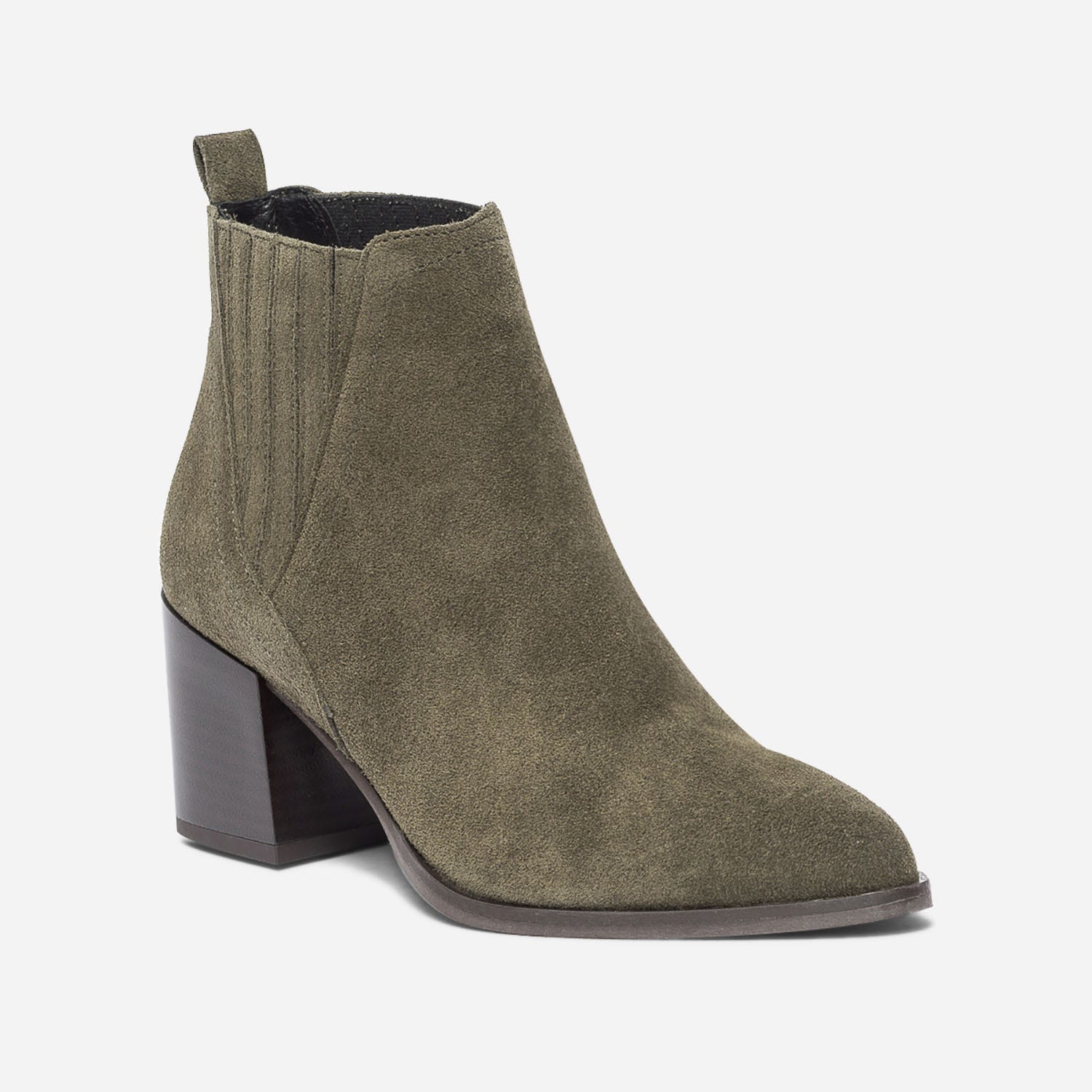 Chelsea boots TEXTO kaki en cuir velours