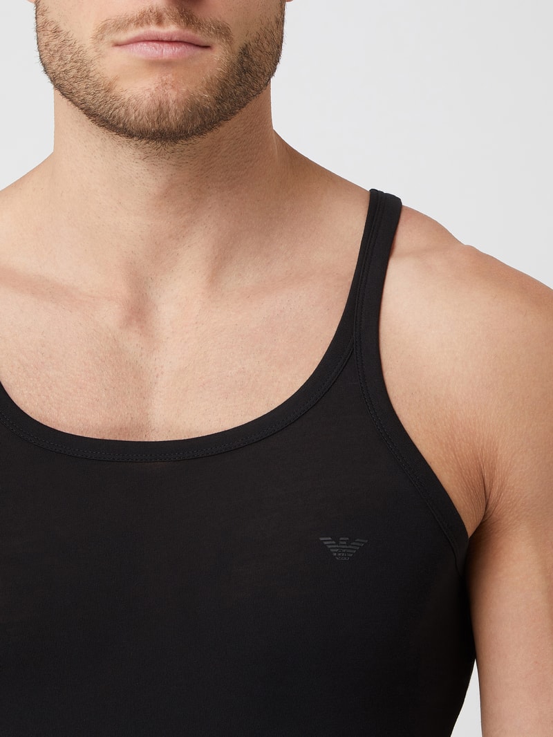 Tanktop aus Baumwolle im 2er-Pack in schwarz