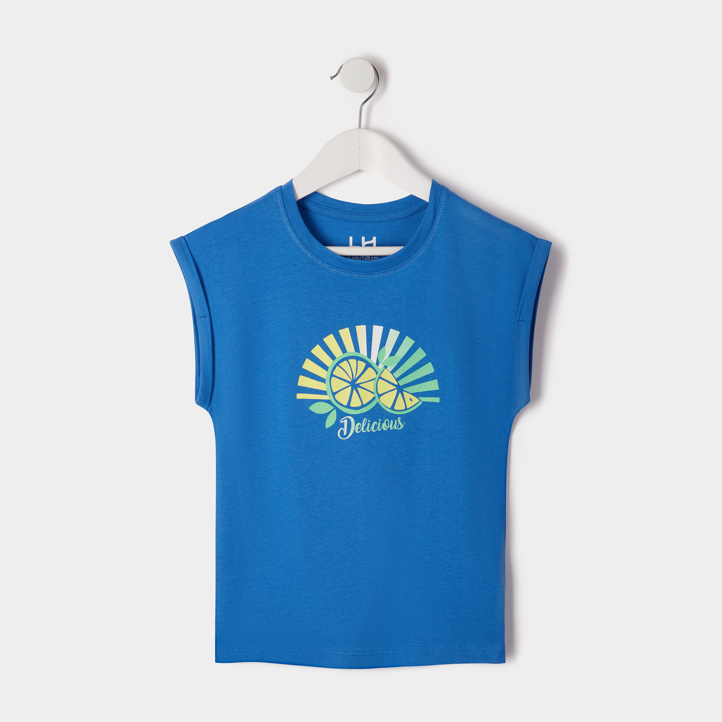 T-shirt à manches courtes bleu fille | La Halle