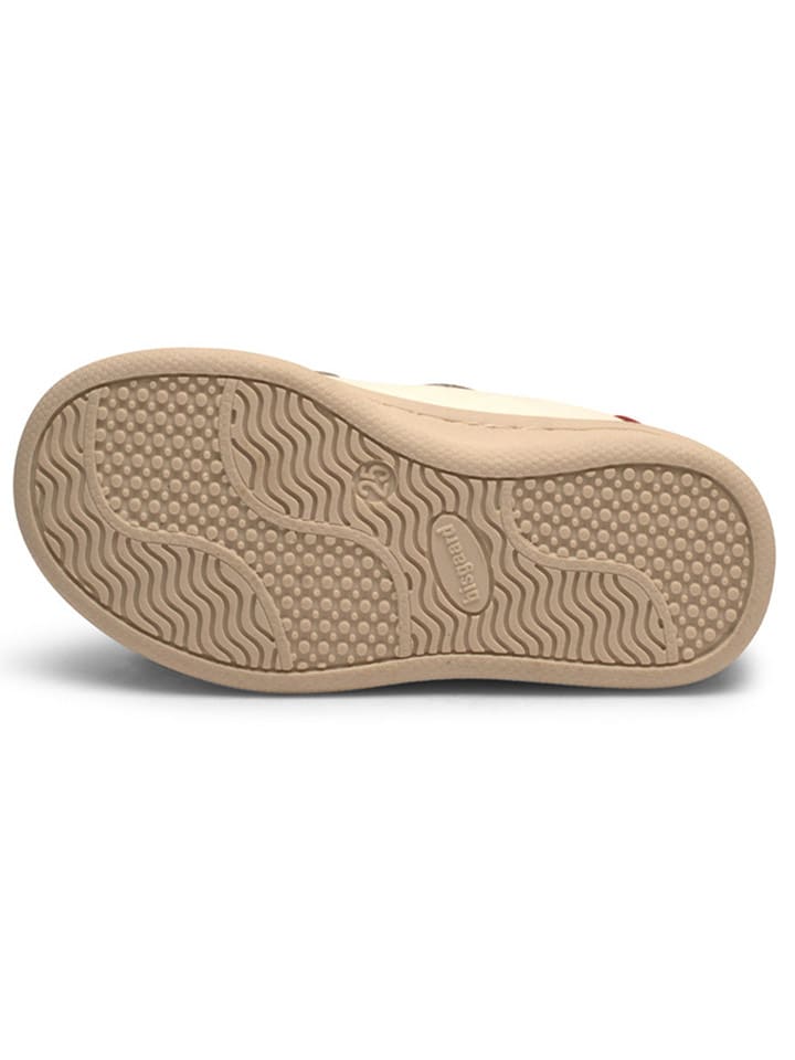 bisgaard Leder-Sneakers in Creme/ Rot/ Grau günstig kaufen