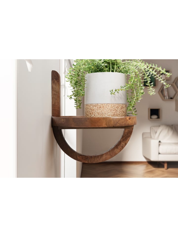 KADIMA DESIGN Wandregal 30x33x30 cm Massivholz Hängeregal Rund Modern, Design günstig kaufen onesize