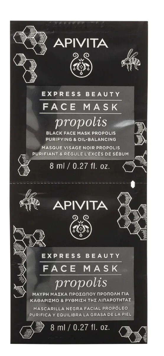 Apivita Express Beauty rensende og regulerende ansigtsmaske med sort propolis