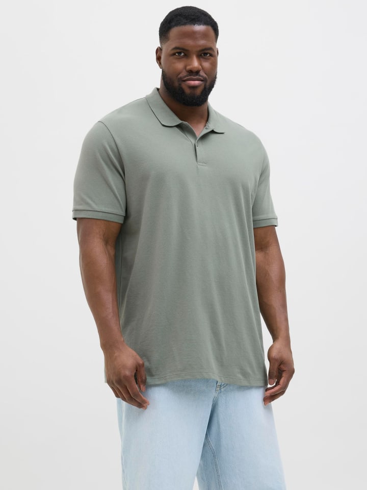 JACK & JONES PLUS Poloshirt in Moonbeam günstig kaufen 5XL
