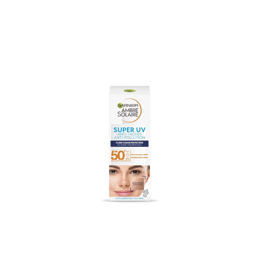 garnier Ambre solaire Super UV Fluide visage protecteur à l'acide hyaluronique FPS 50+